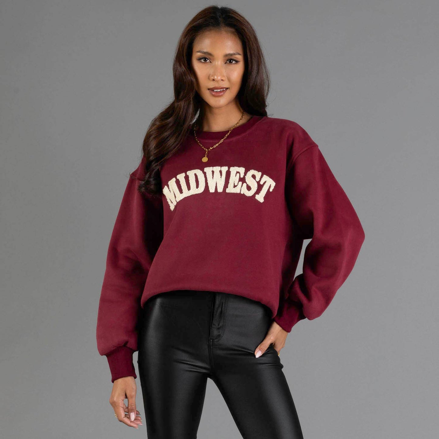 Maroon & Cream Midwest Sweatshirt
