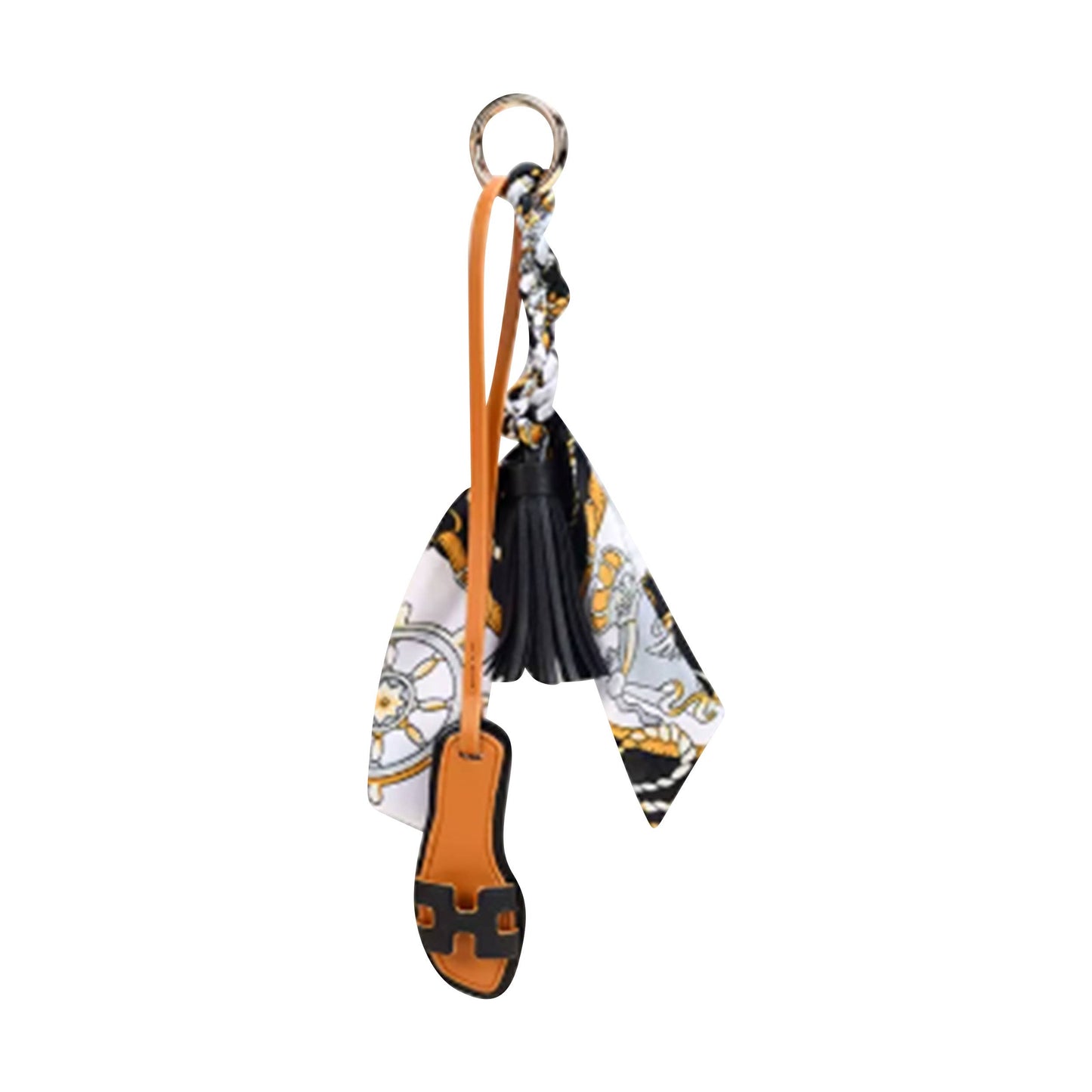Designer Sandal w/ Scarf Bag Charm