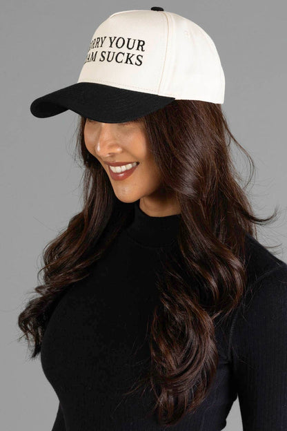Sorry Your Team Sucks Tan & Black Two-Toned Hat