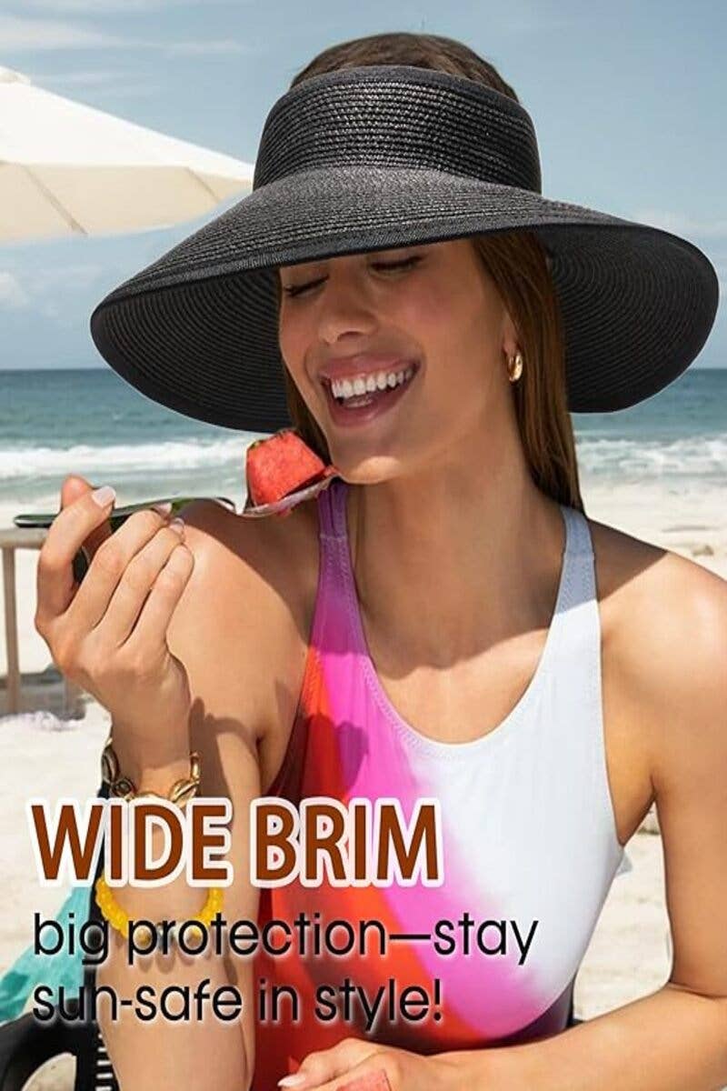 Sun Visor Ponytail Straw Hat