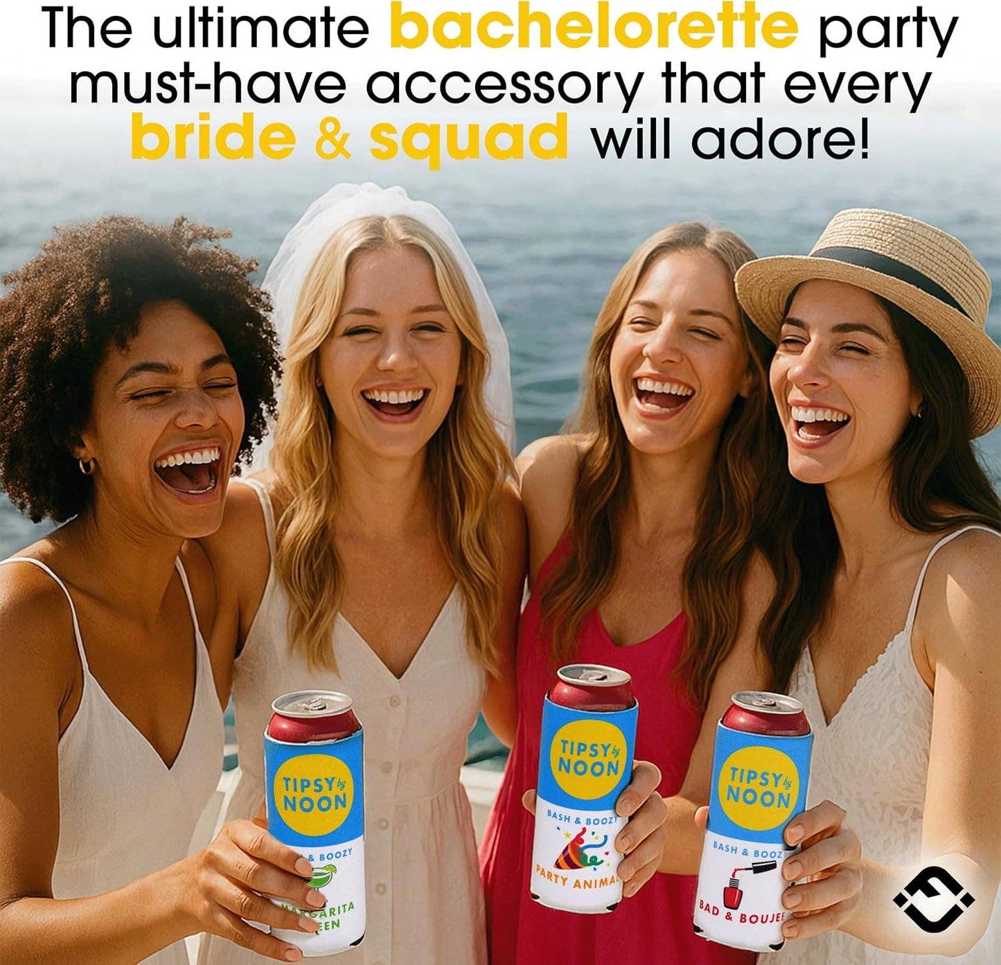 Bachelorette Slim Can Cooler Set - 12 Pack - Party Animal