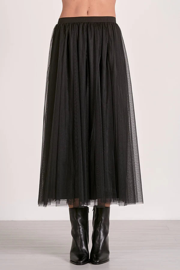 Black Tulle Long Skirt
