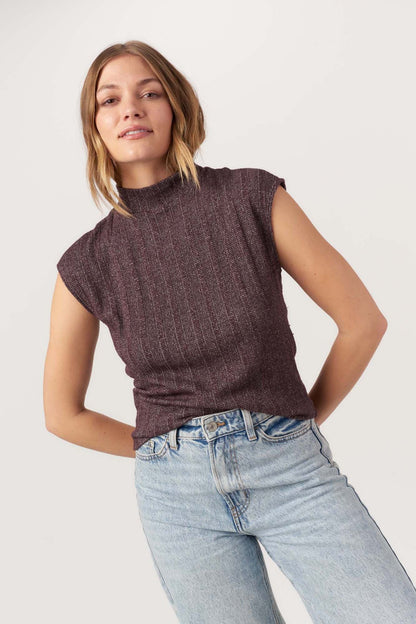 Could Be Us Mock Neck Sweater Rib Tee