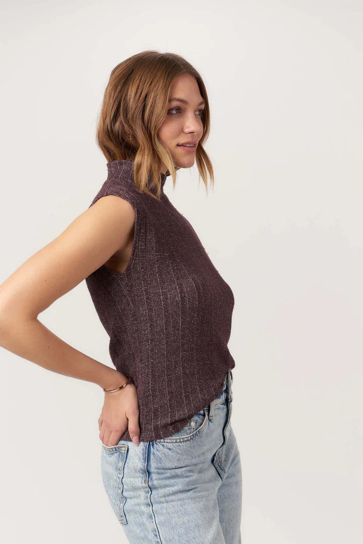 Could Be Us Mock Neck Sweater Rib Tee