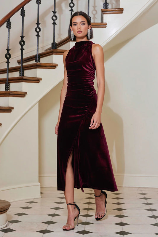 Elle Velvet Halter Dress