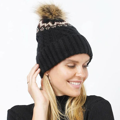 Knit Beanie with Pom Pom