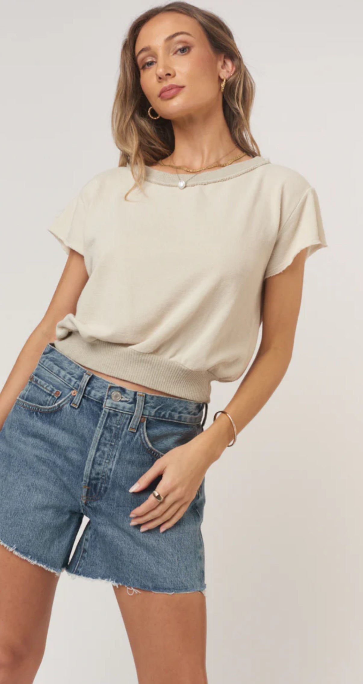 Zaya Textured Crew Neck Tee