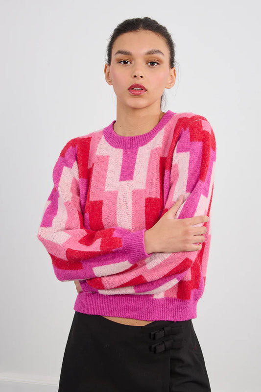 Knitted Sweater- Fuchsia