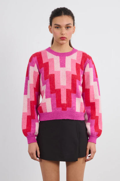 Knitted Sweater- Fuchsia