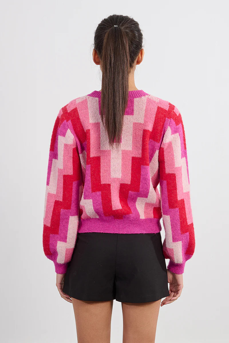 Knitted Sweater- Fuchsia