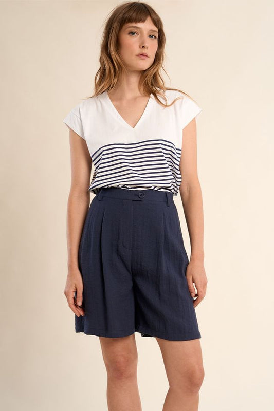 Ladies Woven Shorts - Navy