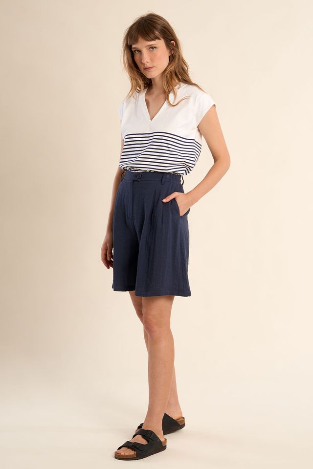 Ladies Woven Shorts - Navy