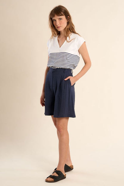 Ladies Woven Shorts - Navy