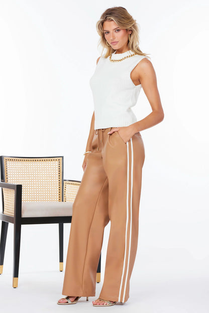 Leather Track Pant Caramel