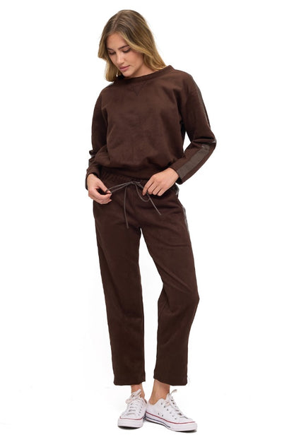 Suede Scuba Pullover