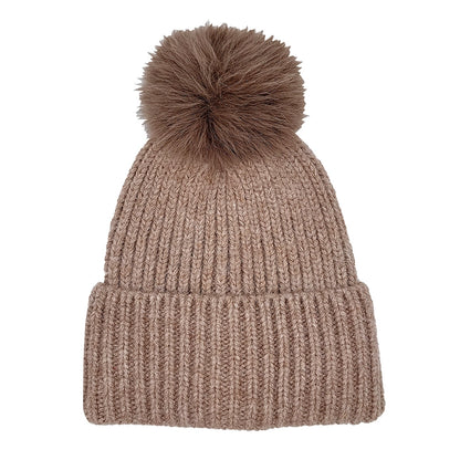Solid Knit Pom Pom Beanie