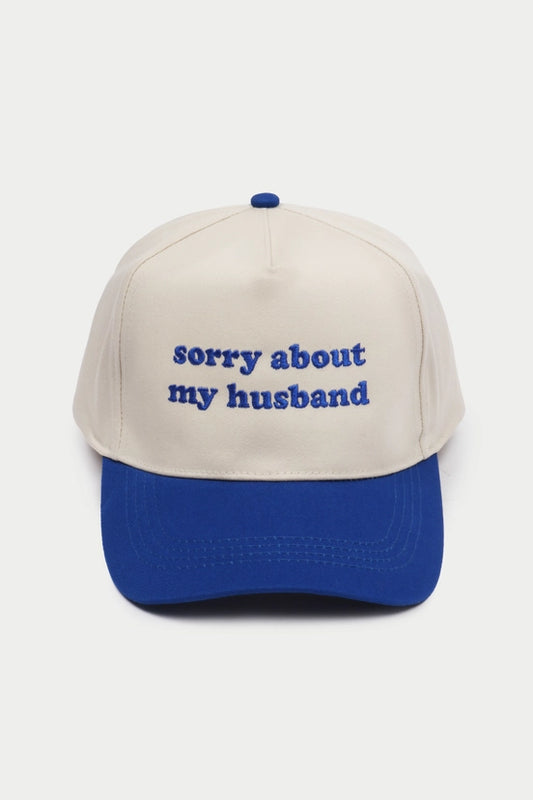 Sorry About My Husband Cap - Cobalt