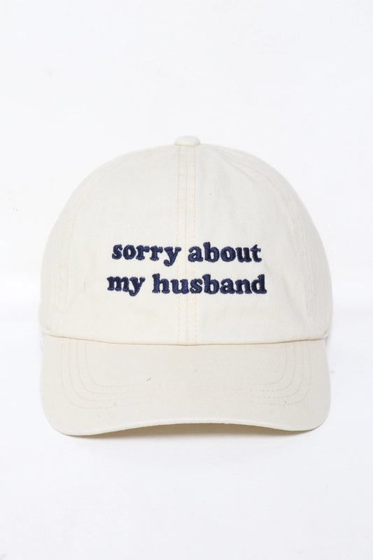 Sorry About My Husband Cap - Beige