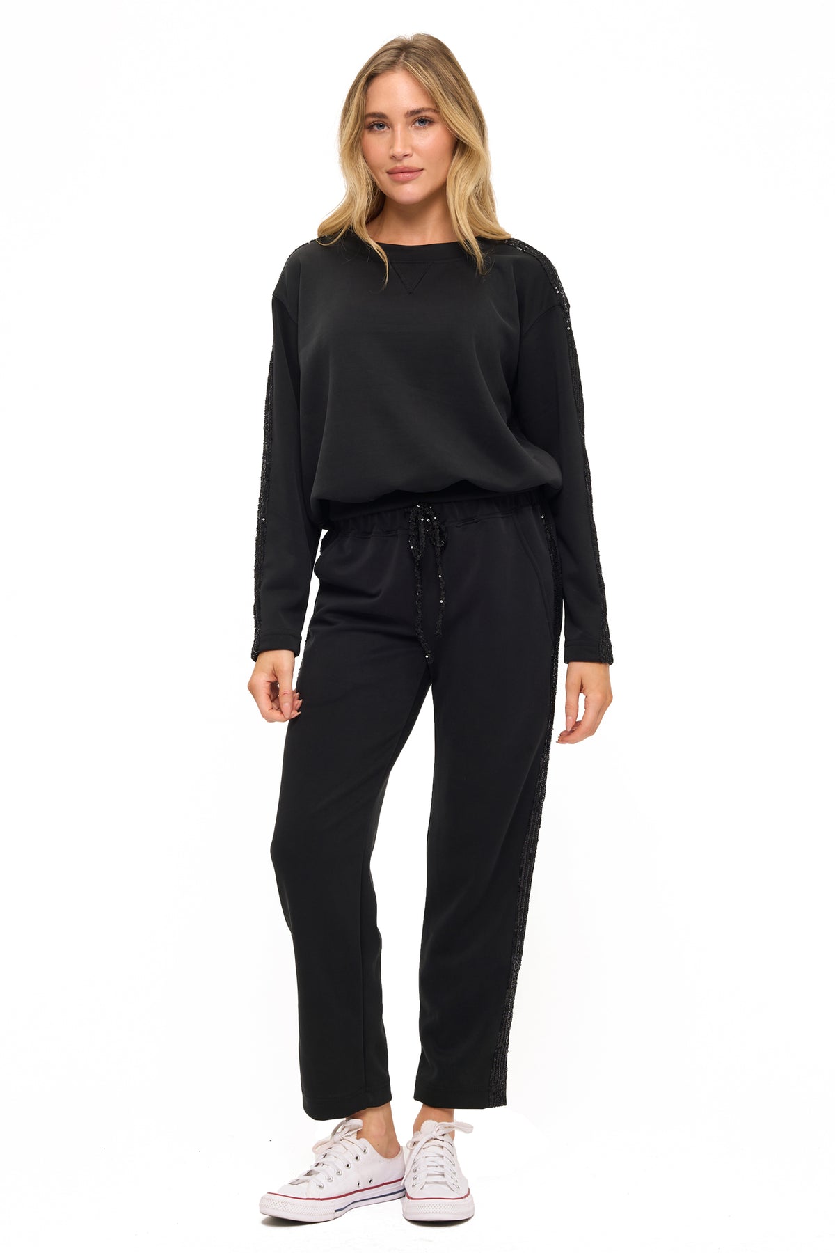 Sequin Straight Leg Pant