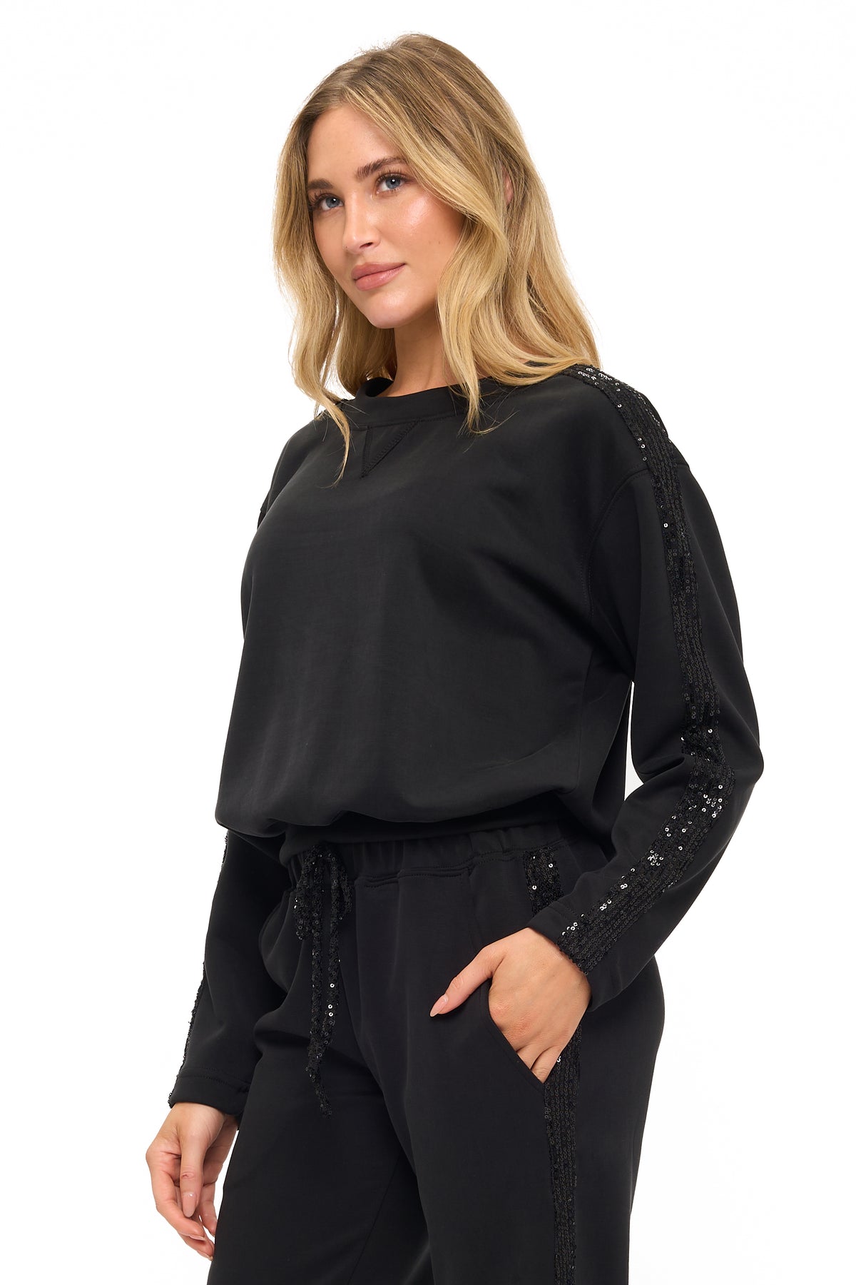 Sequin Straight Leg Pant