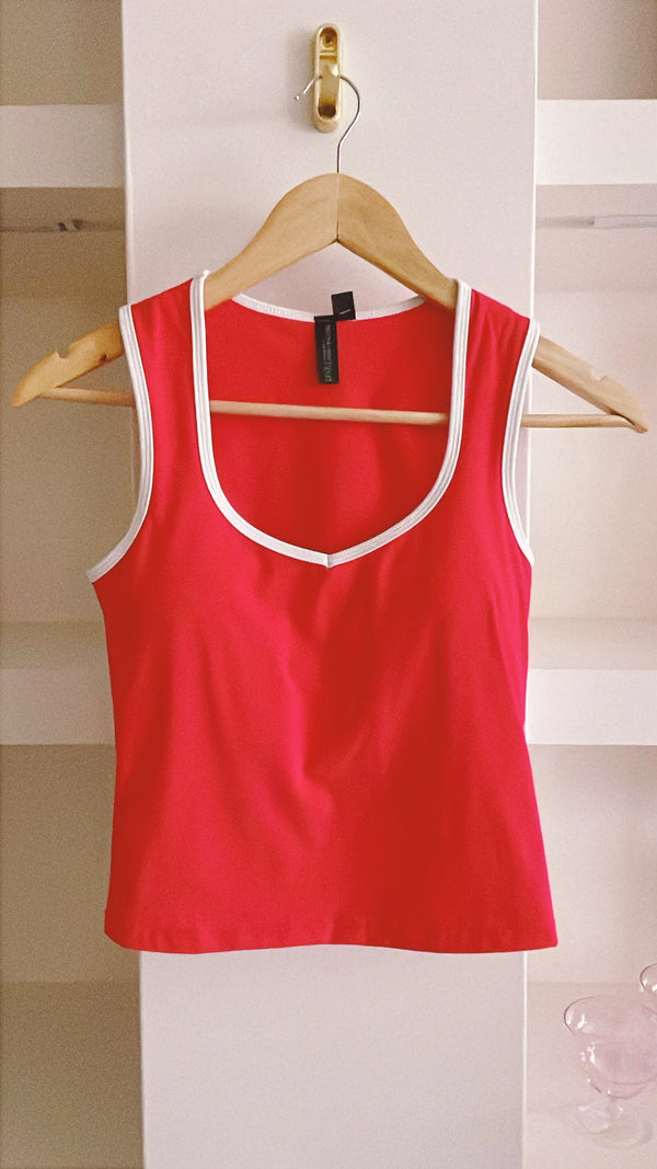 Taylor Sport Tank- Cherry White