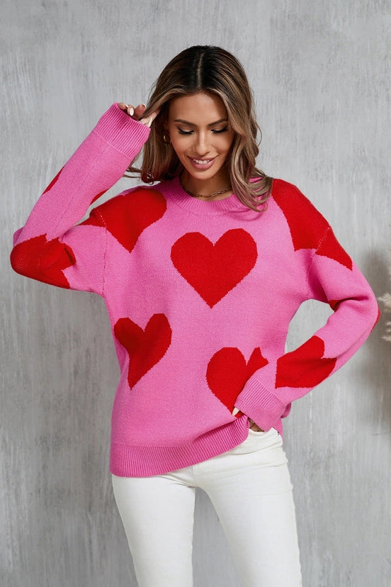 Valentine Heart Knit Sweater