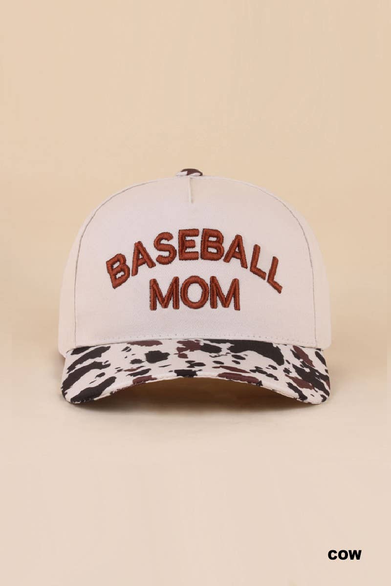 Baseball Mom Two Tone Cotton Hat - Zenana