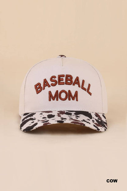 Baseball Mom Two Tone Cotton Hat - Zenana