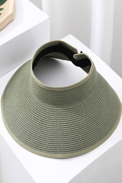 Sun Visor Ponytail Straw Hat
