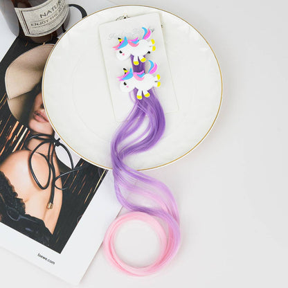2Pcs Kids Unicorn & Rainbow Wig Hair Clips