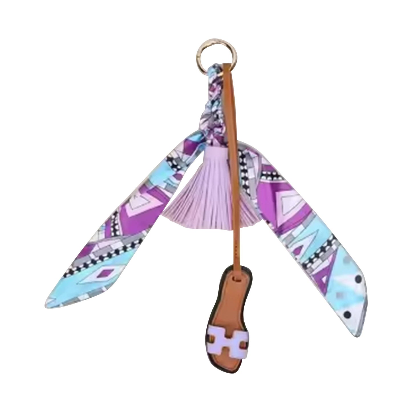 Designer Sandal w/ Scarf Bag Charm