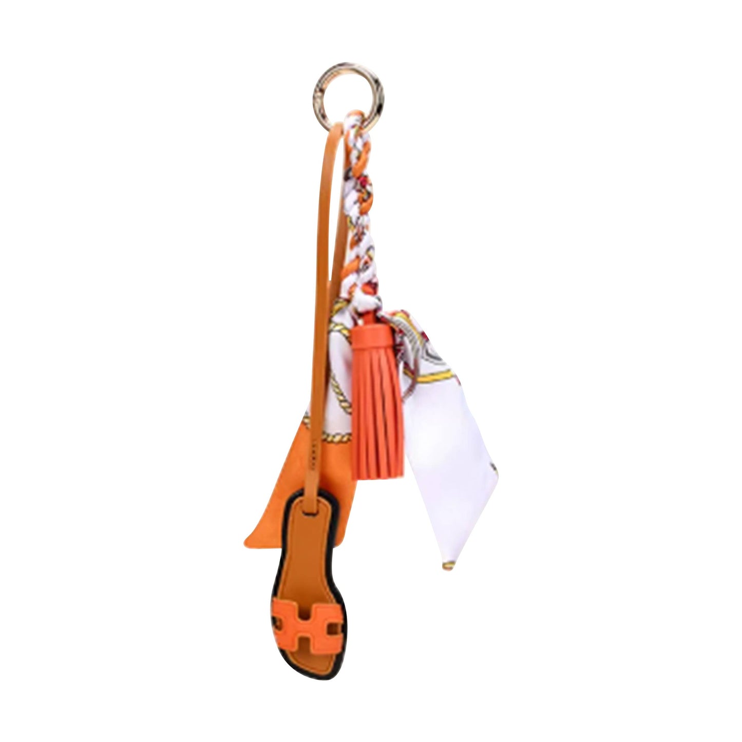 Designer Sandal w/ Scarf Bag Charm