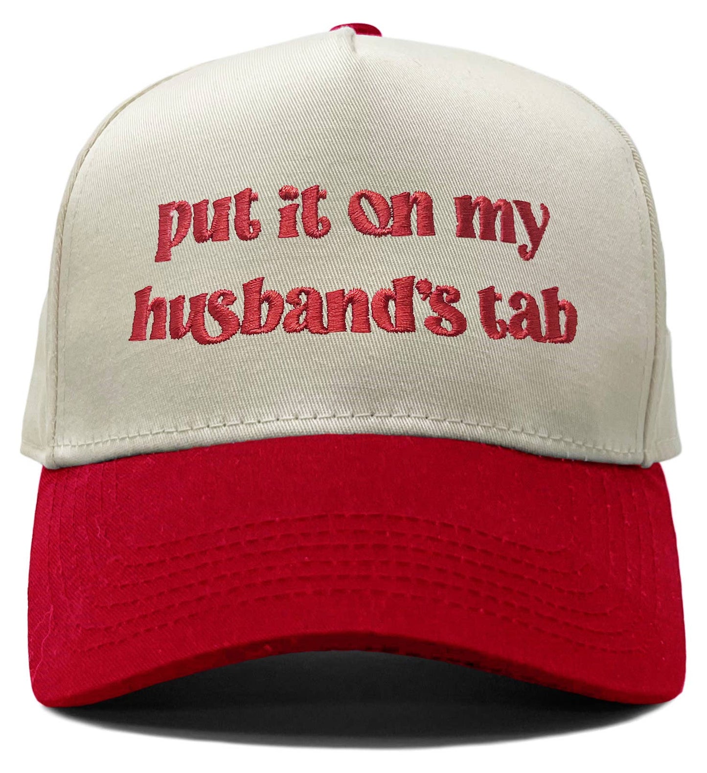 Put It on My Husbands Tab - Beige/Red