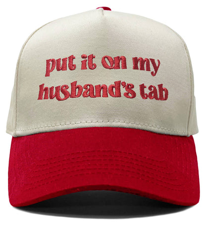 Put It on My Husbands Tab - Beige/Red