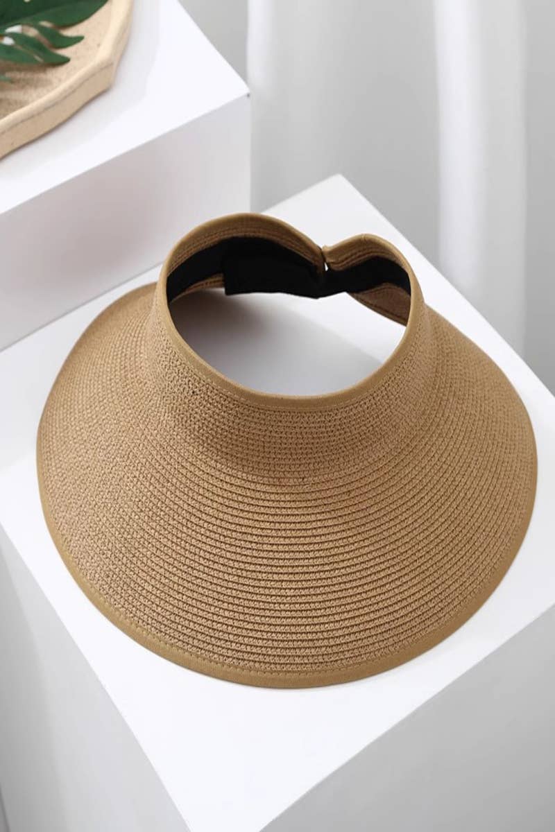 Sun Visor Ponytail Straw Hat