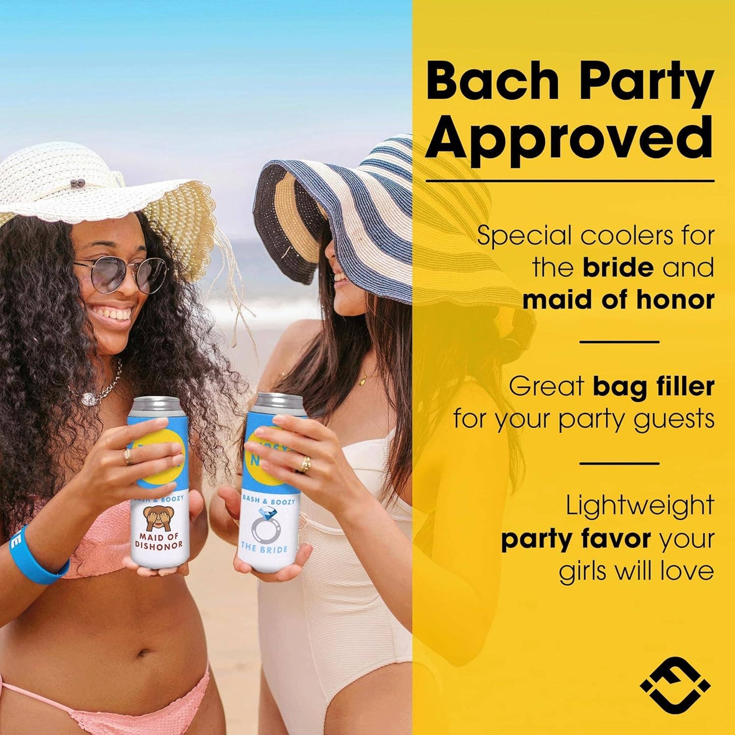 Bachelorette Slim Can Cooler Set - 12 Pack - Party Animal