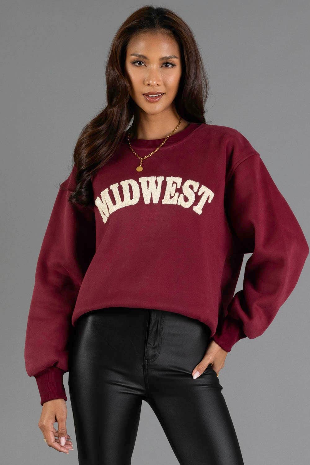 Maroon & Cream Midwest Sweatshirt