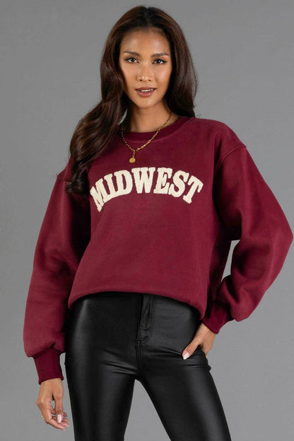 Maroon & Cream Midwest Sweatshirt