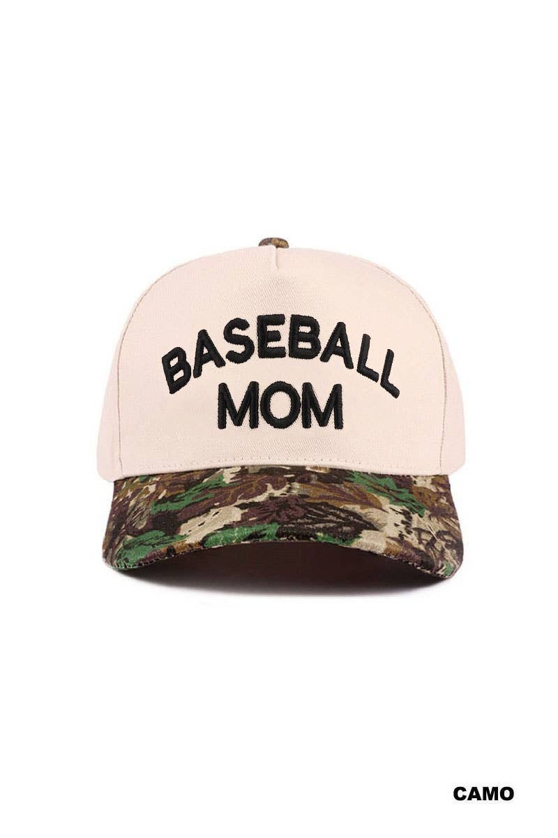 Baseball Mom Two Tone Cotton Hat - Zenana