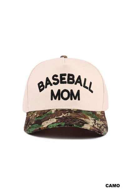 Baseball Mom Two Tone Cotton Hat - Zenana