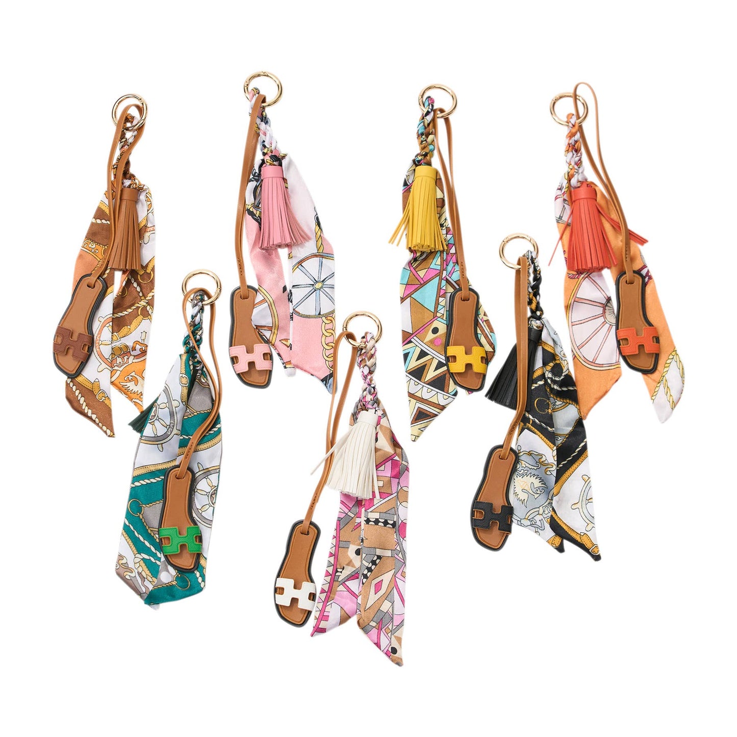 Designer Sandal w/ Scarf Bag Charm