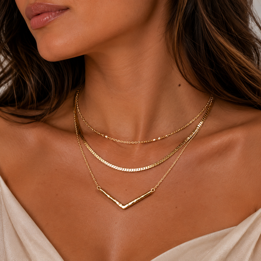 Gold Necklace Stack