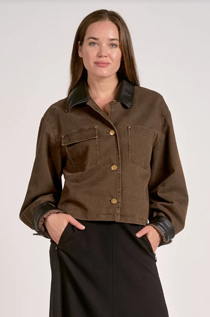 Jacket w/Leather Trim