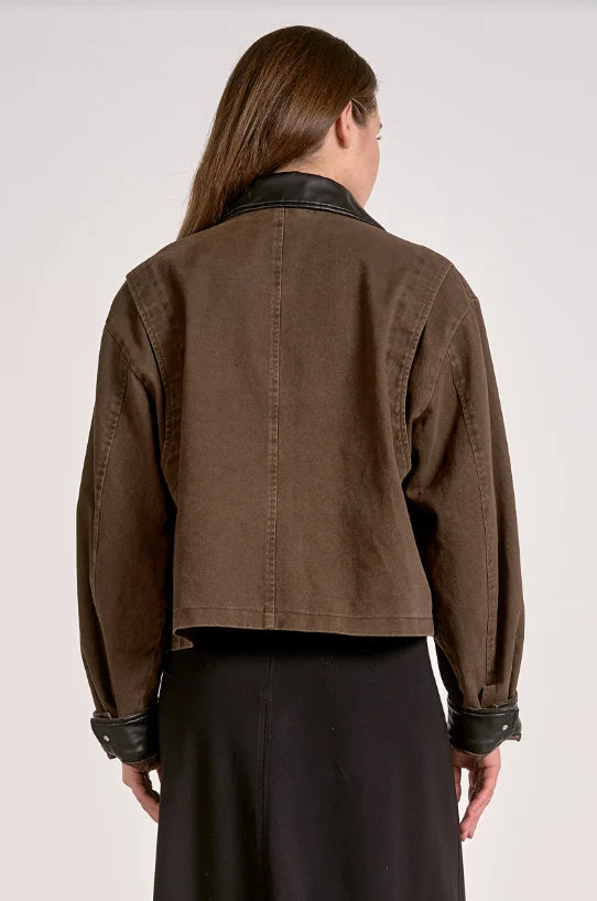Jacket w/Leather Trim