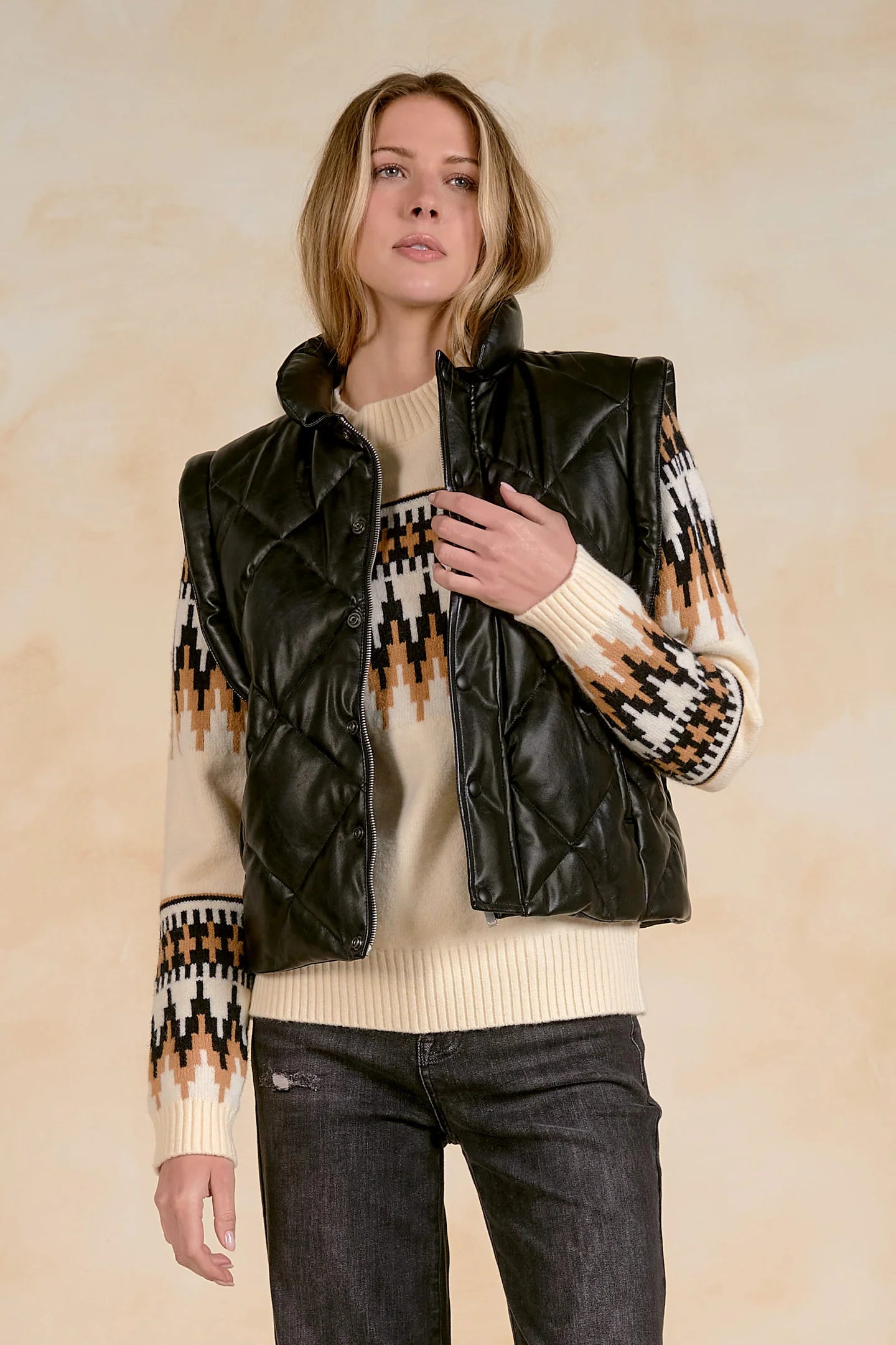 Black Quilted Vest