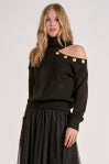 Black Open Shoulder Top