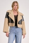 Black Beige Color Block Jacket