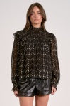 Black Geo Print Top