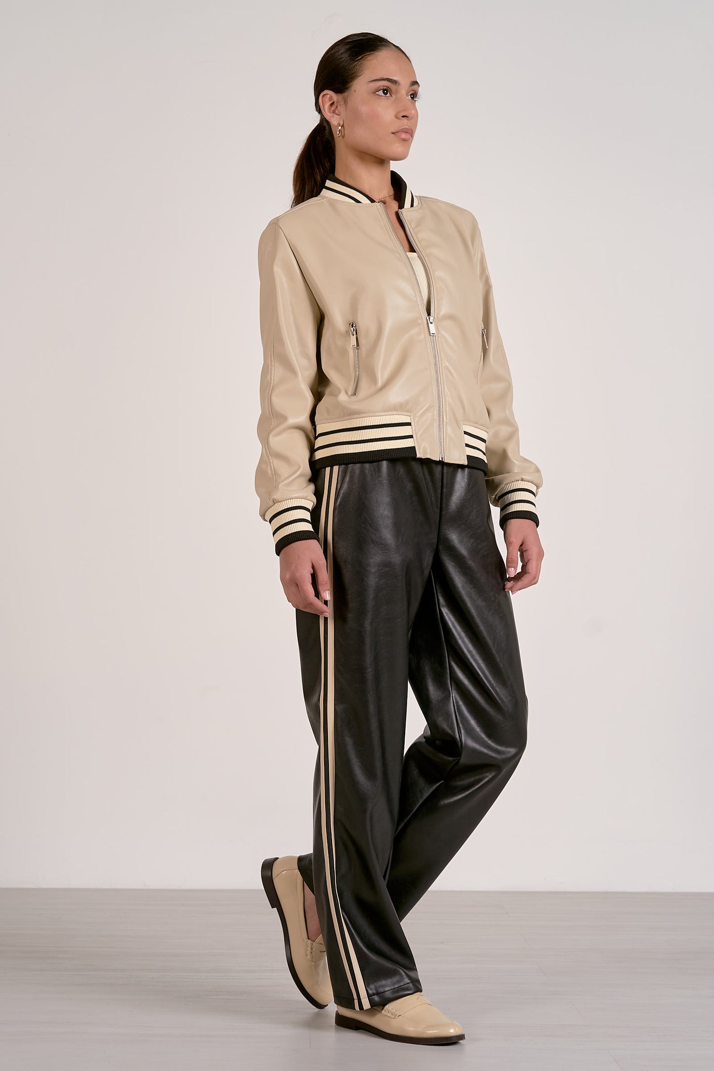 Black Track Pants Stripe