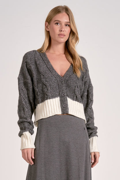 2-tone Sweater Cardigan